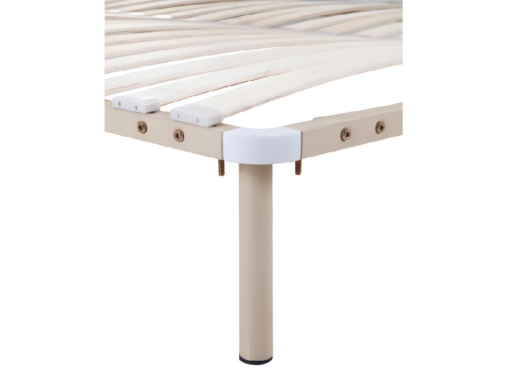 Vente Unique Sommier Cadre à Lattes 160 X 200 Cm - 2x19 Lattes Avec Pied - Beige - KALISTA De YSMÉE