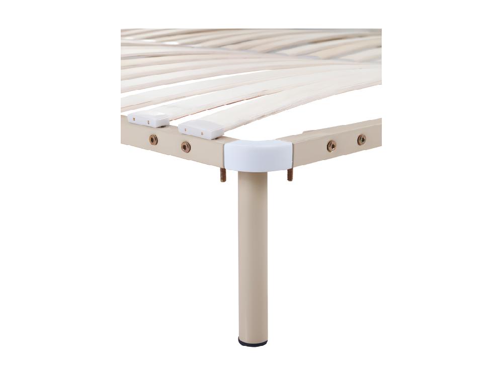 Vente Unique Sommier Cadre à Lattes 180 X 200 Cm - 2x19 Lattes - Avec Pied - Beige - KALISTA De YSMÉE