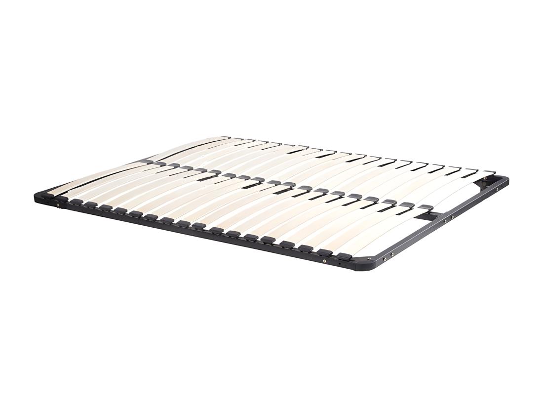 vente unique Sommier cadre à lattes 180 x 200 cm - 2x19 lattes - Sans pied - Noir - KALISTA de YSMÉE