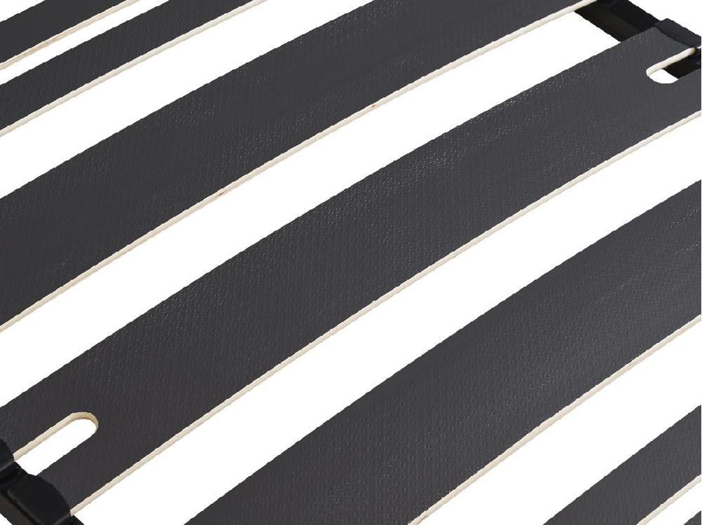 Vente Unique Sommier Cadre à Lattes 90 X 190 Cm - 15 Lattes - 3 Zones Soutien Lombaire Renforcé - Avec Pied - Noir - CERRISI De YSMÉE