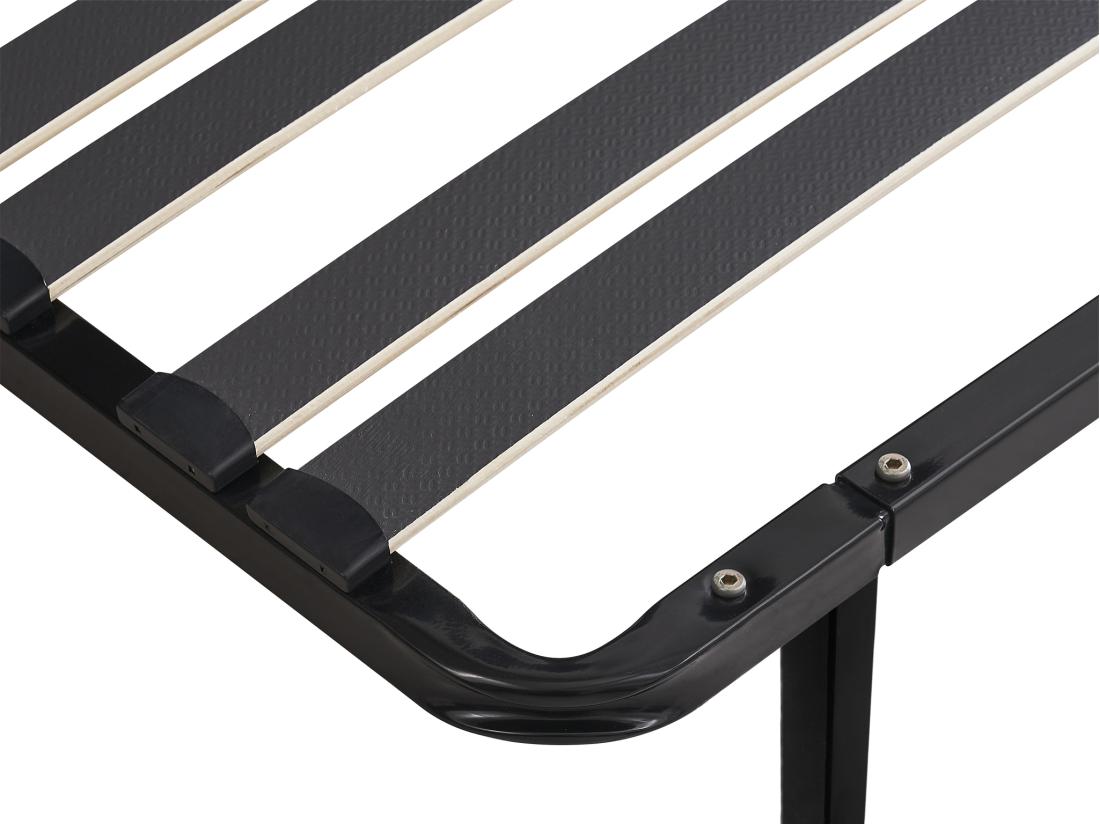 Vente Unique Sommier Cadre à Lattes 90 X 190 Cm - 15 Lattes - 3 Zones Soutien Lombaire Renforcé - Avec Pied - Noir - CERRISI De YSMÉE