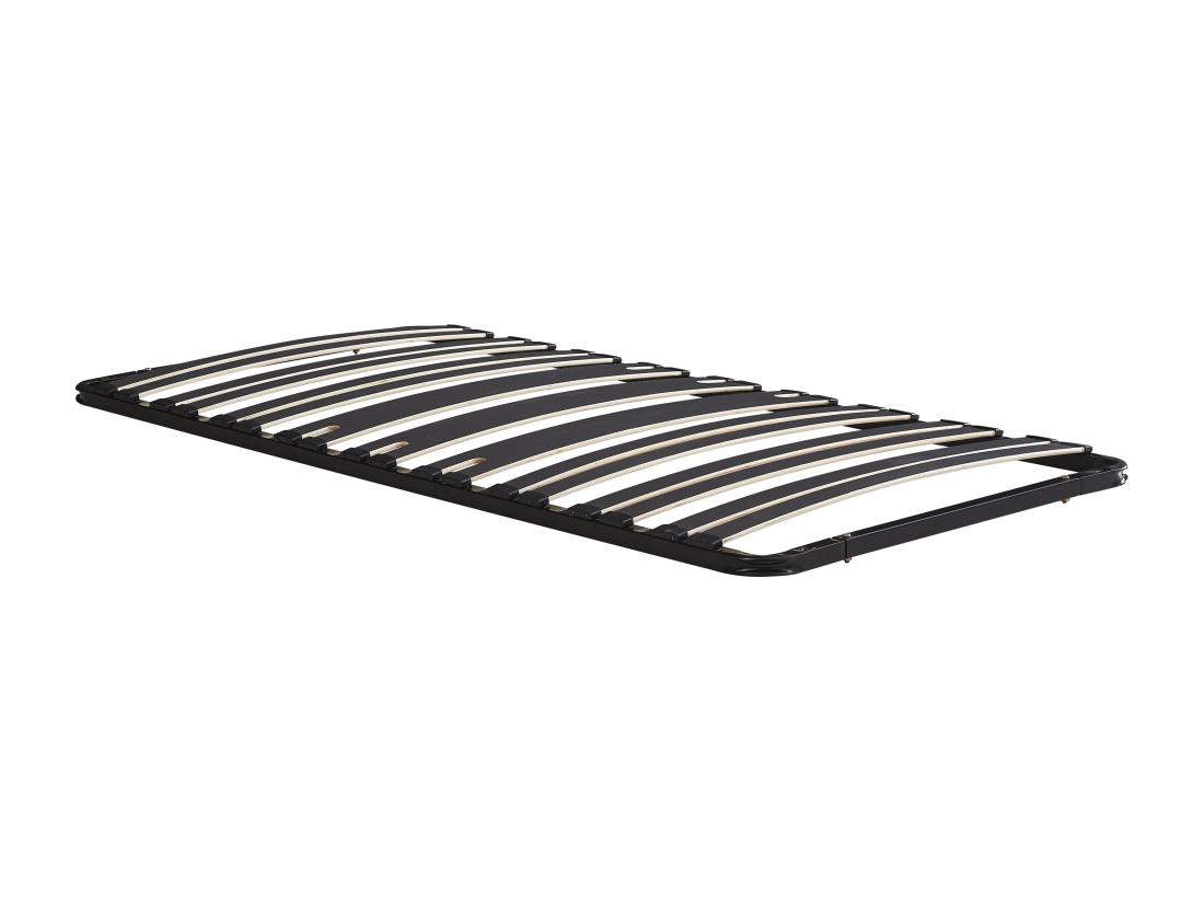 Vente Unique Sommier Cadre à Lattes 90 X 190 Cm - 15 Lattes - 3 Zones Soutien Lombaire Renforcé - Sans Pied - Noir - CERRISI De YSMÉE