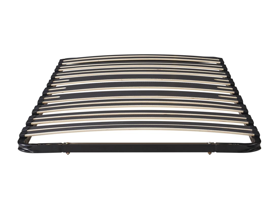 Vente Unique Sommier Cadre à Lattes 90 X 190 Cm - 15 Lattes - 3 Zones Soutien Lombaire Renforcé - Sans Pied - Noir - CERRISI De YSMÉE