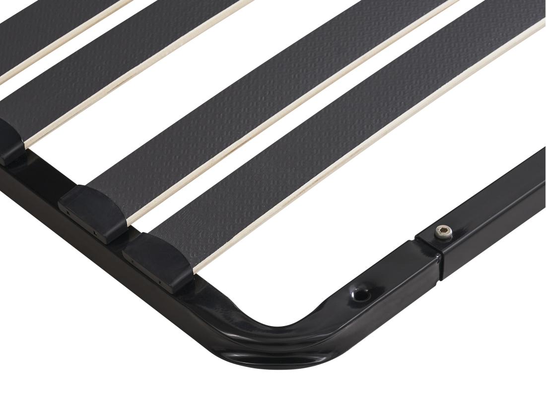 Vente Unique Sommier Cadre à Lattes 90 X 190 Cm - 15 Lattes - 3 Zones Soutien Lombaire Renforcé - Sans Pied - Noir - CERRISI De YSMÉE