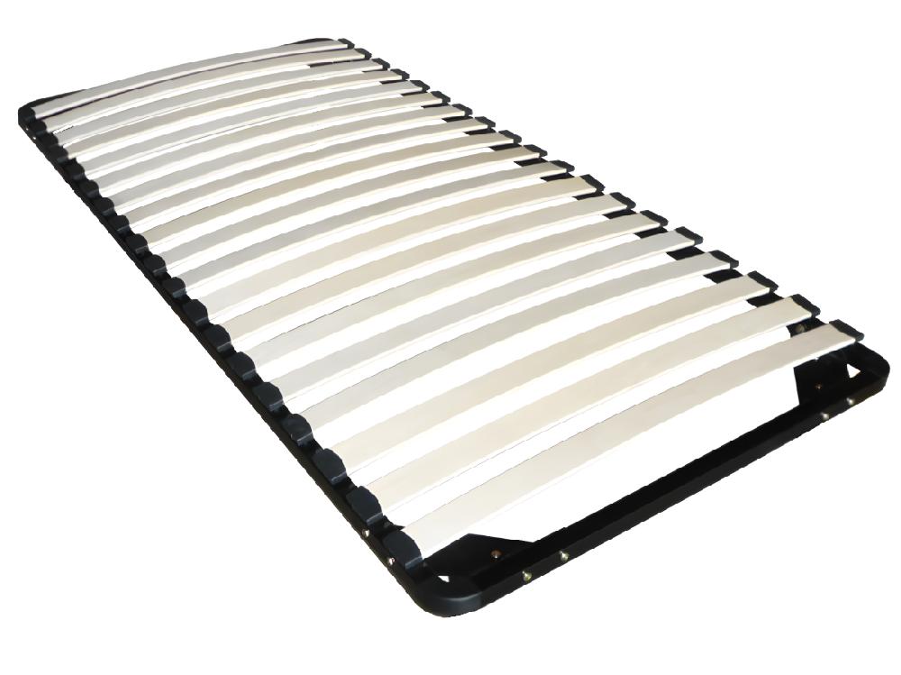 vente unique Sommier cadre à lattes 90 x 190 cm - 19 lattes - Sans pied - Noir - KALISTA de YSMÉE