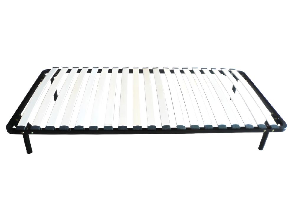 Vente Unique Sommier Cadre à Lattes 90 X 200 Cm - 19 Lattes - Avec Pied - Noir - KALISTA De YSMÉE