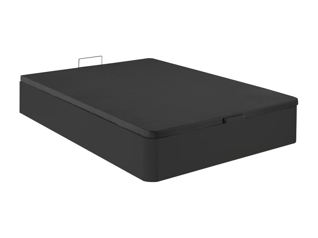 Vente Unique Sommier Coffre 120 X 200 Cm - Noir Mat - HESTIA De YSMÉE