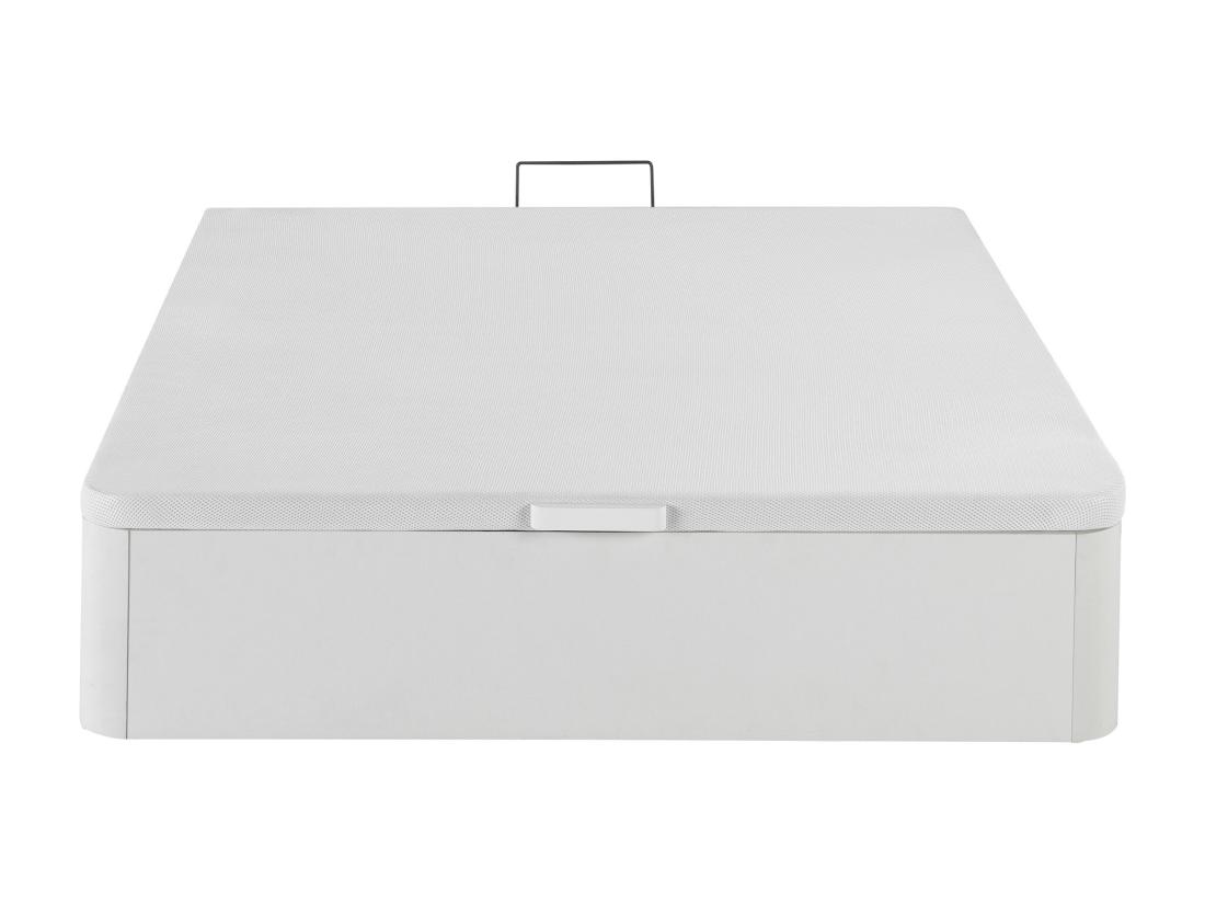 Vente Unique Sommier Coffre 140 X 190 Cm - Blanc Mat - HESTIA De YSMÉE