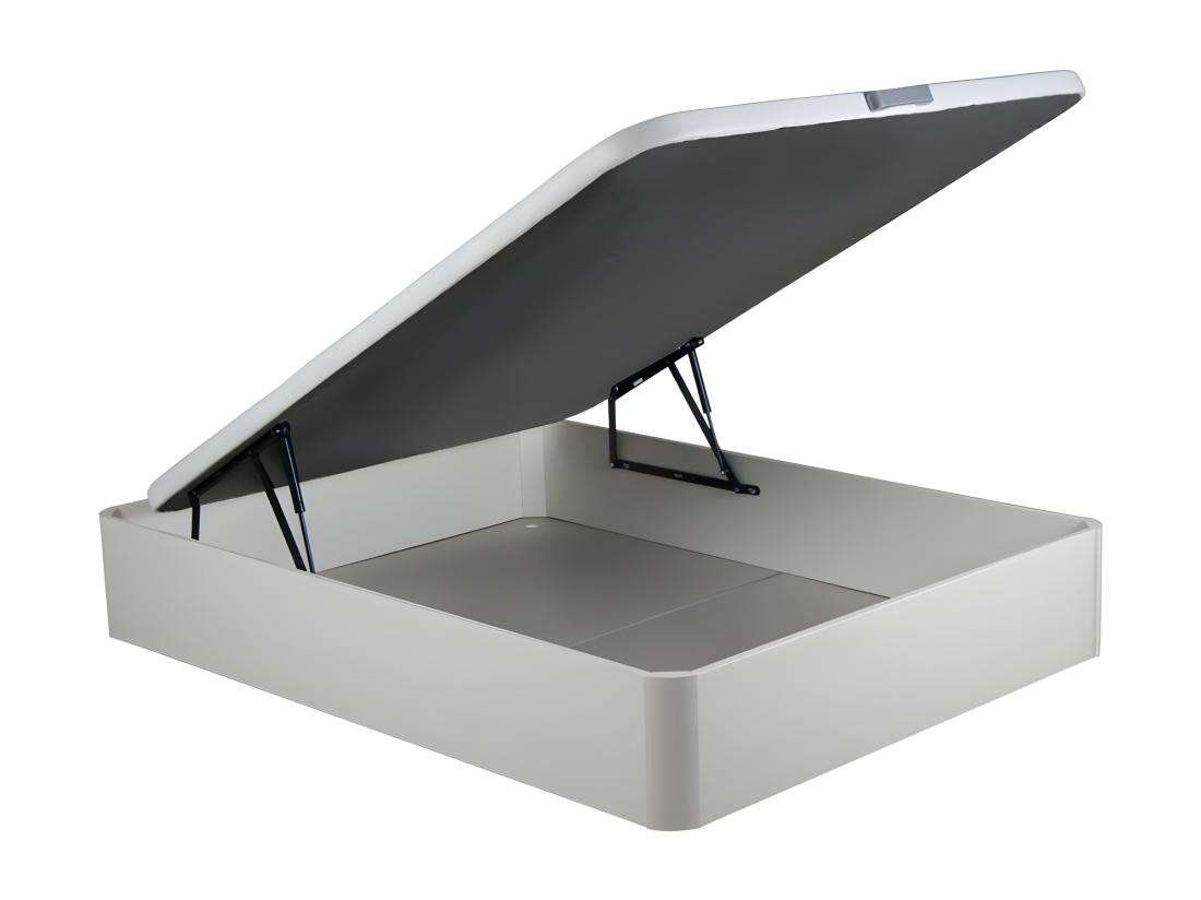 Vente Unique Sommier Coffre 140 X 190 Cm En Simili - Blanc Mat - ONIRY De YSMÉE