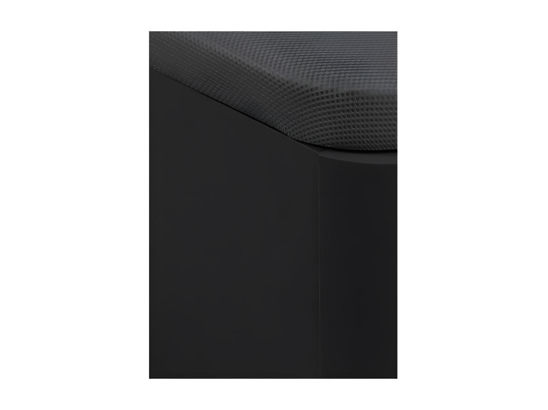 Vente Unique Sommier Coffre 140 X 190 Cm En Simili - Noir Mat - ONIRY De YSMÉE