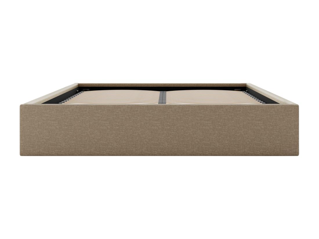 Vente Unique Sommier Coffre 140 X 190 Cm En Tissu - Taupe - PONTOS De YSMÉE