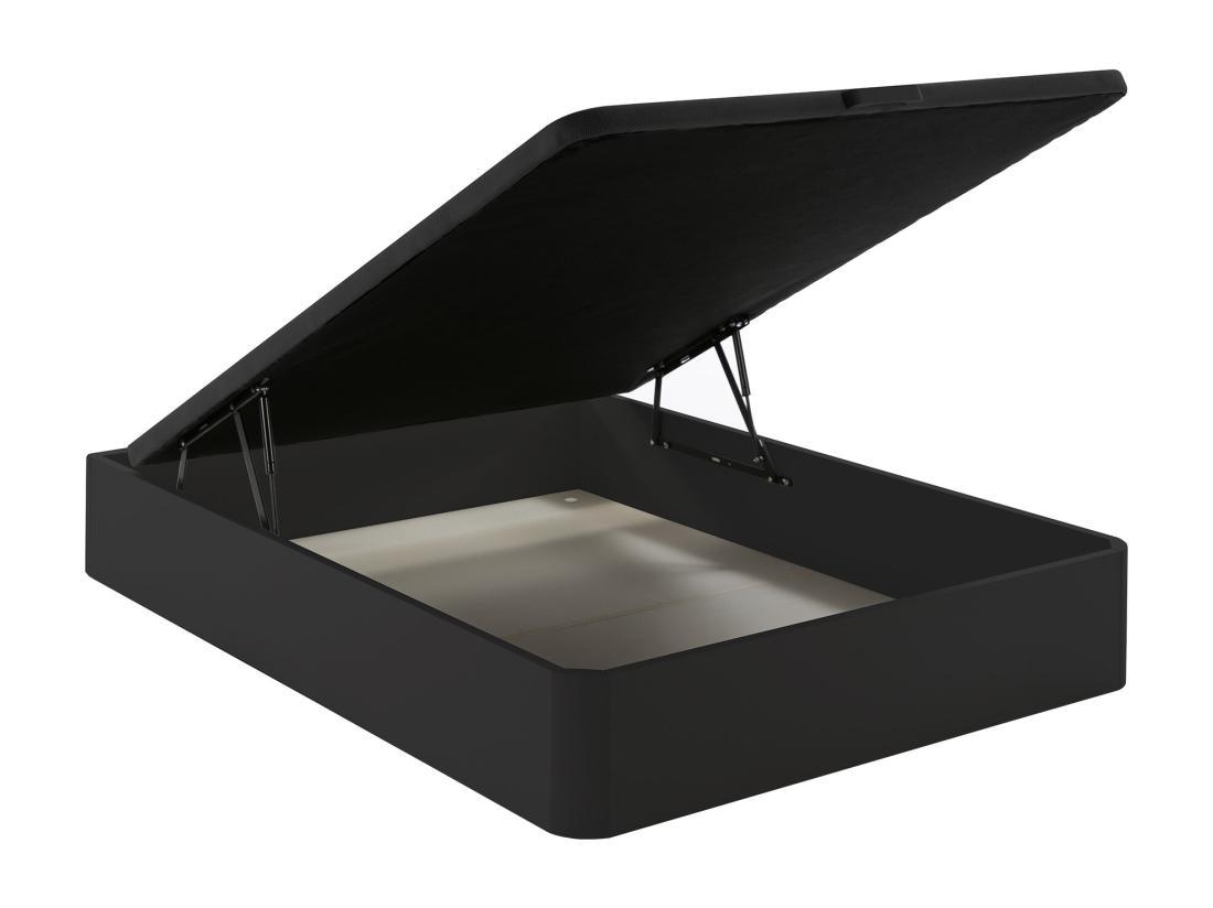 Vente Unique Sommier Coffre 140 X 200 Cm - Noir Mat - HESTIA De YSMÉE
