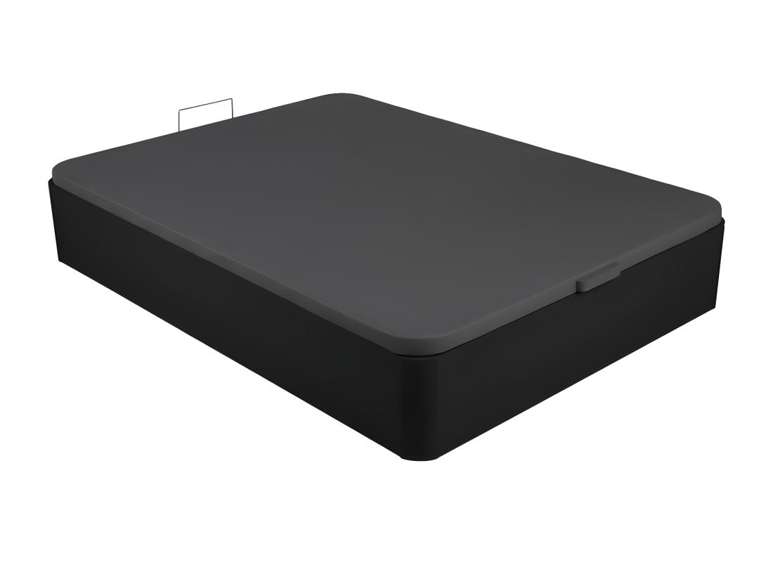 vente unique Sommier coffre 160 x 200 cm en simili - Noir mat - ONIRY de YSMÉE