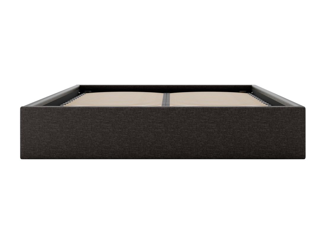Vente Unique Sommier Coffre 160 X 200 Cm En Tissu - Gris Anthracite - PONTOS De YSMÉE