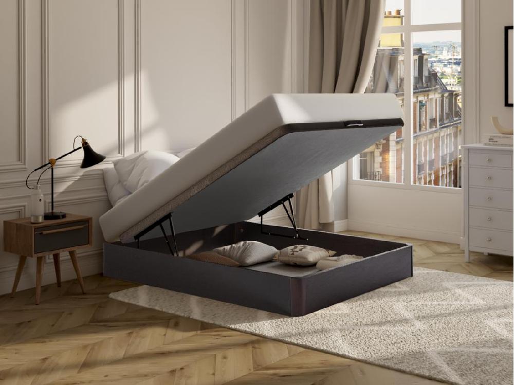 vente unique Sommier coffre 160 x 200 cm - Naturel foncé - HESTIA de YSMÉE