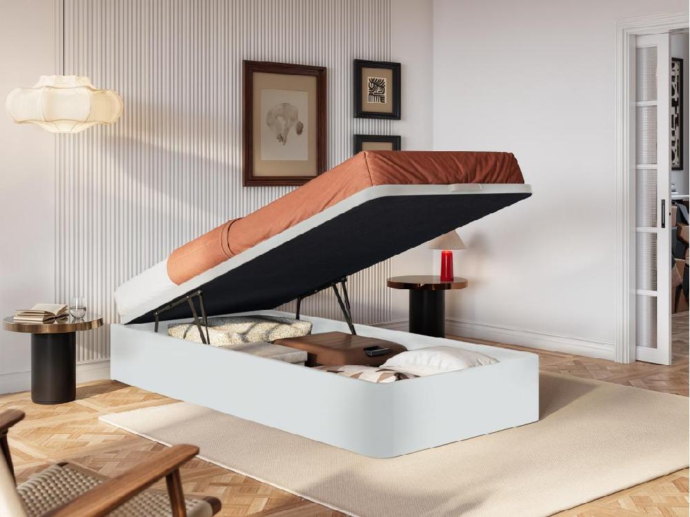 vente unique Sommier coffre 90 x 190 cm - Blanc mat - HESTIA de YSMÉE
