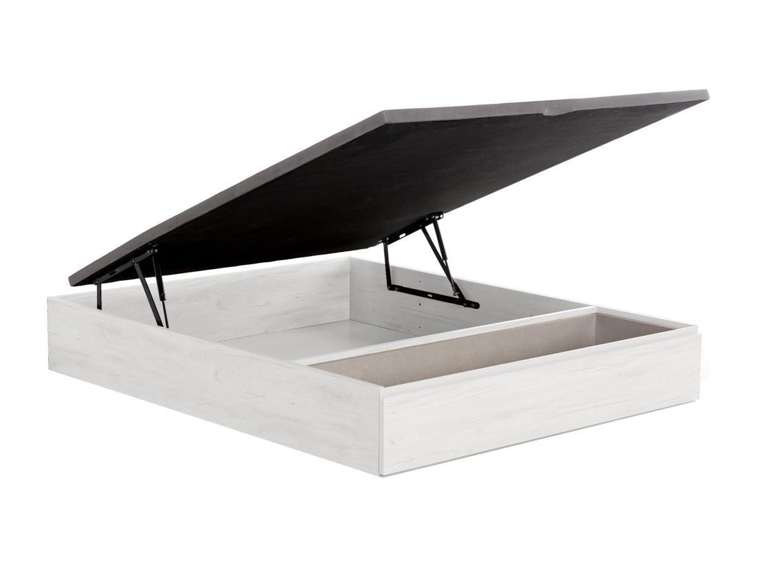 Vente Unique Sommier Coffre Avec Tiroir 140 X 190 Cm - Blanc - HESTIA De YSMÉE