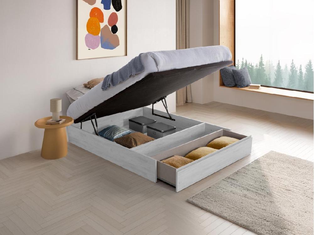 vente unique Sommier coffre avec tiroir 160 x 200 cm - Blanc - HESTIA de YSMÉE