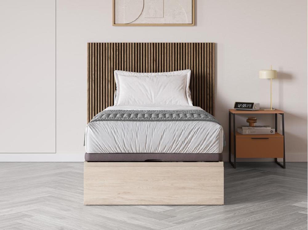 Vente Unique Sommier Coffre Avec Tiroir 90 X 200 Cm - Naturel Clair - HESTIA De YSMÉE