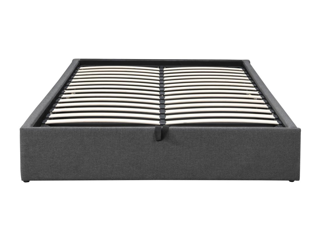 Vente Unique Sommier Coffre Et Tiroir 140 X 190 Cm - Gris Anthracite - OSLA De YSMÉE