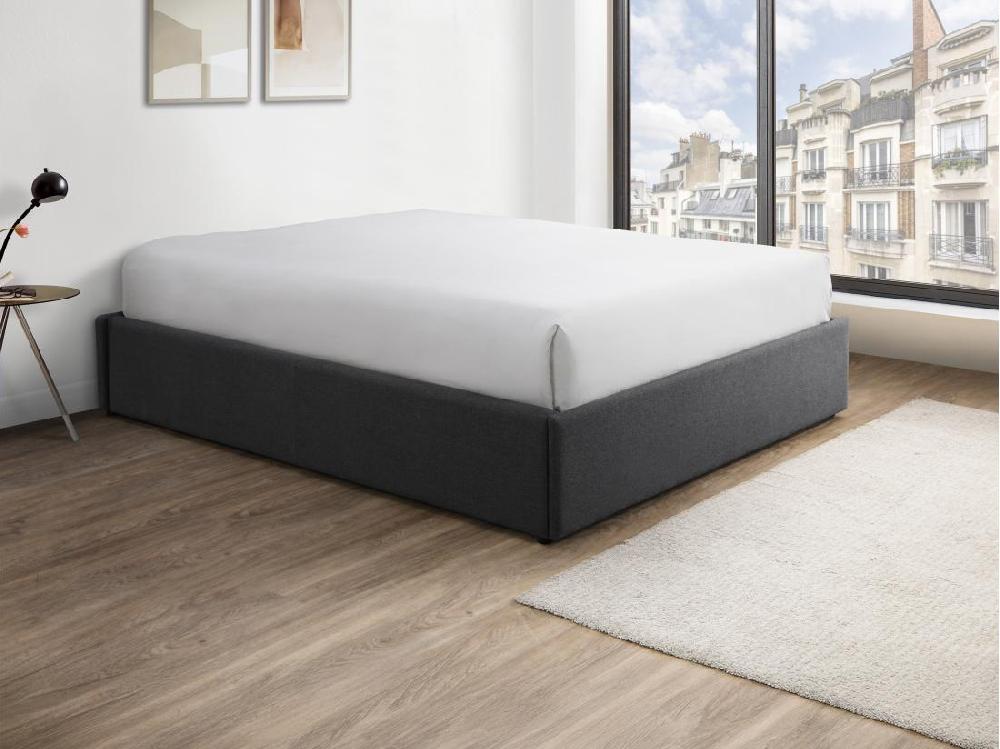 vente unique Sommier coffre et tiroir 140 x 190 cm - Gris anthracite - OSLA de YSMÉE