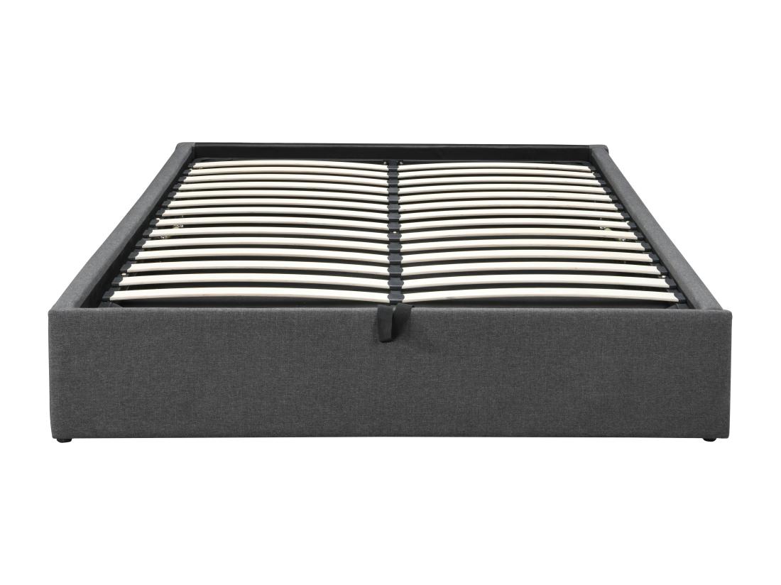 Vente Unique Sommier Coffre Et Tiroir 160 X 200 Cm - Gris Anthracite - OSLA De YSMÉE