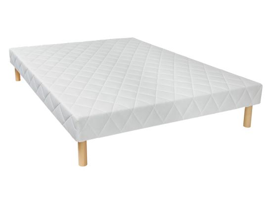 vente unique Sommier déco tapissier 120 x 190 cm 14 lattes multiplis - Blanc - PANACEA de YSMÉE