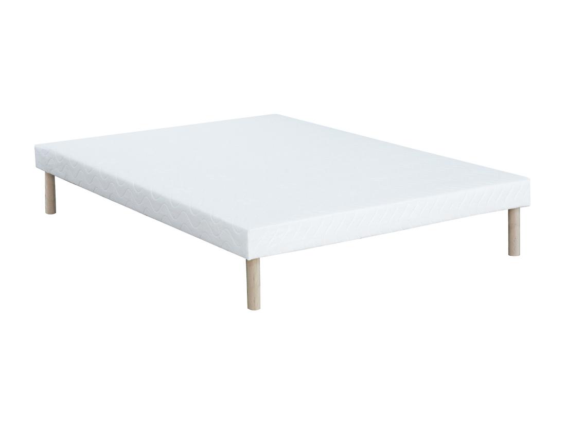 Vente Unique Sommier Déco Tapissier 140 X 190 Cm 9 Lattes - Blanc - ASTHENIS II De YSMÉE