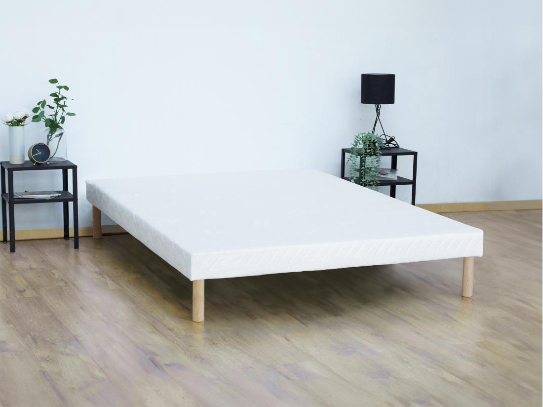 vente unique Sommier déco tapissier 140 x 190 cm 9 lattes - Blanc - ASTHENIS II de YSMÉE