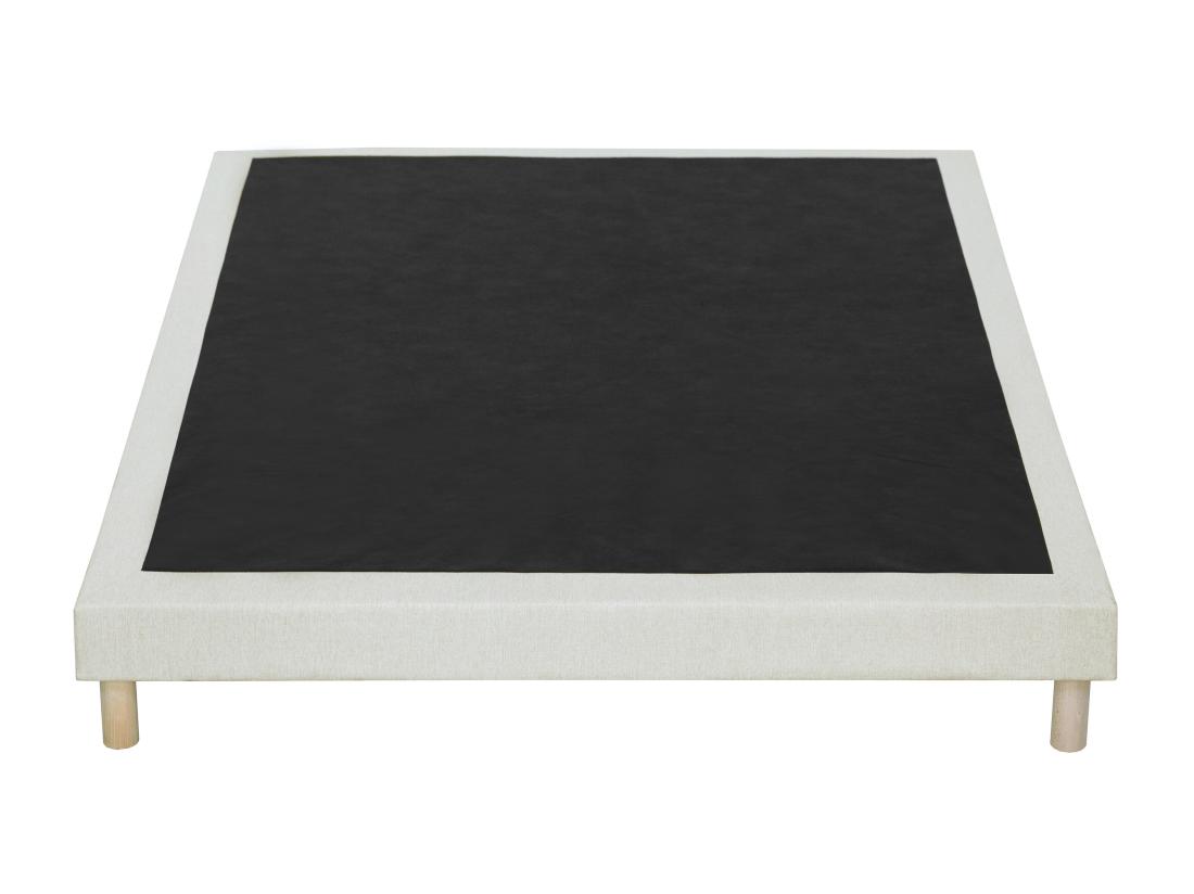 Vente Unique Sommier Déco Tapissier 140 X 190 Cm - Beige - KOZANI De YSMÉE