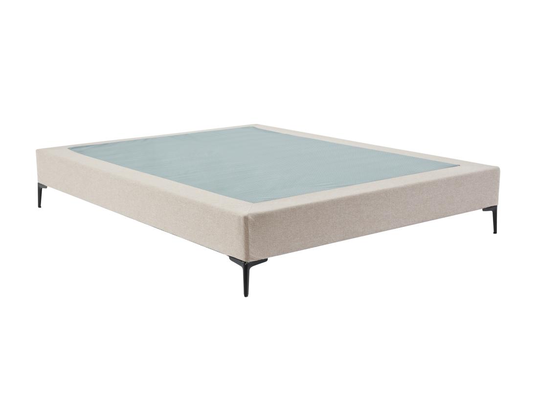 Vente Unique Sommier Déco Tapissier 140 X 190 Cm Déhoussable - Beige - ISANI De YSMÉE