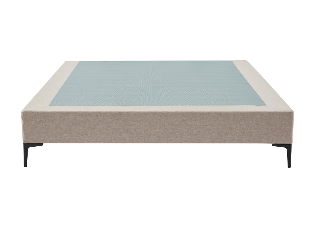 Vente Unique Sommier Déco Tapissier 140 X 190 Cm Déhoussable - Beige - ISANI De YSMÉE