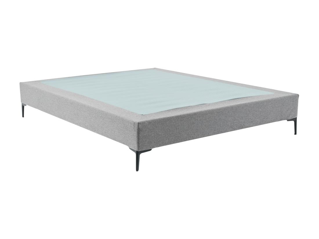 Vente Unique Sommier Déco Tapissier 140 X 200 Cm Déhoussable - Gris - ISANI De YSMÉE