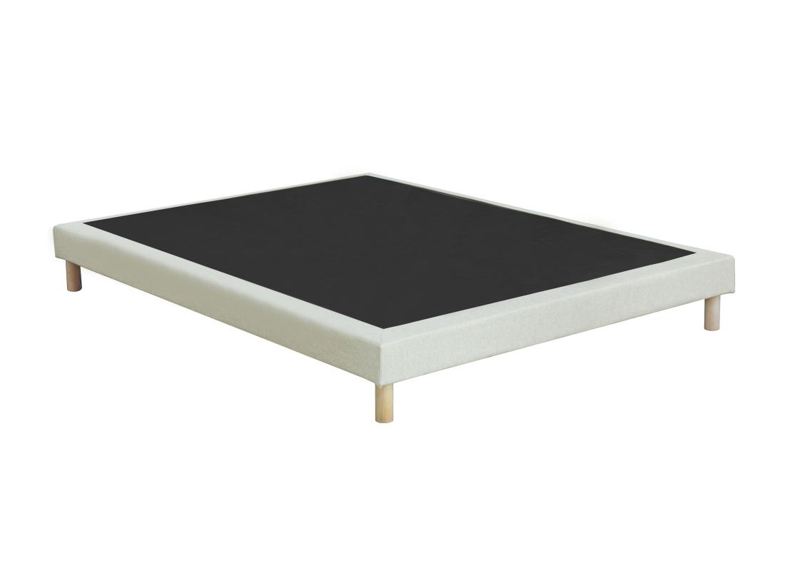 Vente Unique Sommier Déco Tapissier 160 X 200 Cm - Beige - KOZANI De YSMÉE