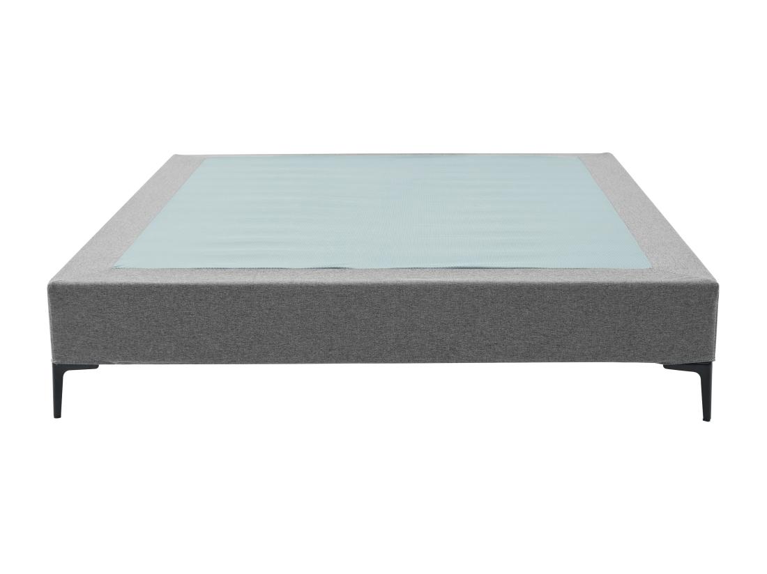 Vente Unique Sommier Déco Tapissier 160 X 200 Cm Déhoussable - Gris - ISANI De YSMÉE