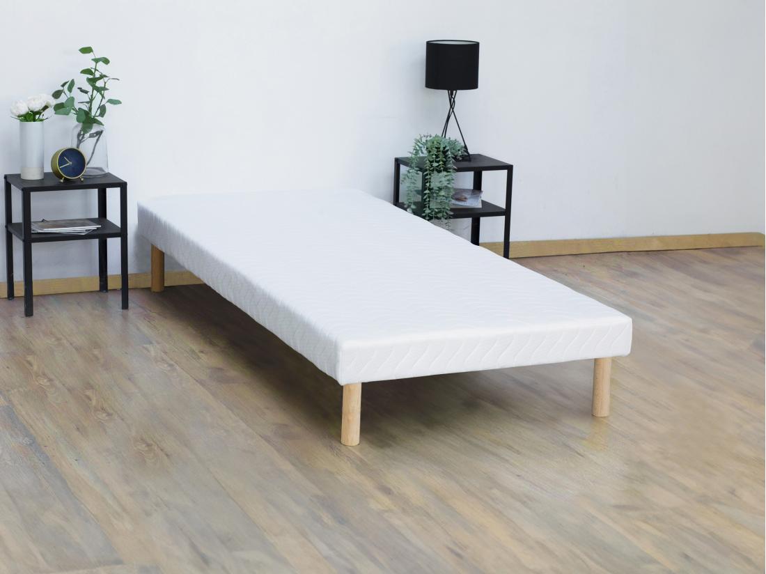 vente unique Sommier déco tapissier 90 x 190 cm 9 lattes - Blanc - ASTHENIS II de YSMÉE