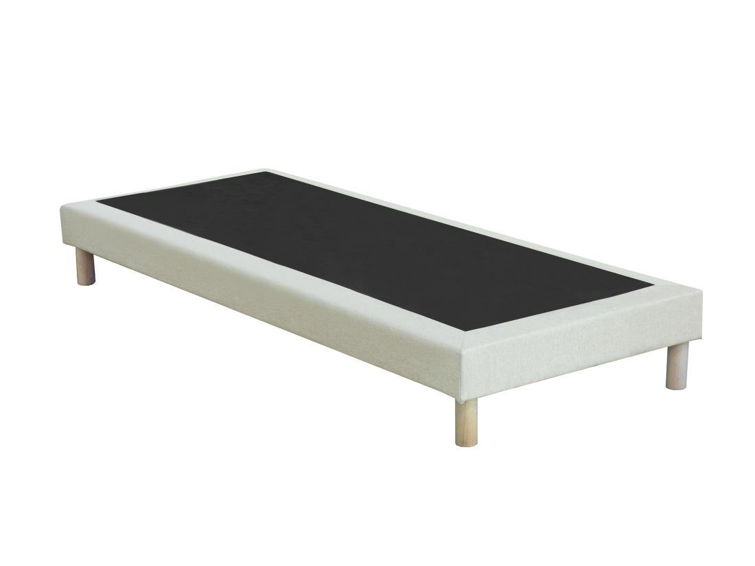 Vente Unique Sommier Déco Tapissier 90 X 190 Cm - Beige - KOZANI De YSMÉE