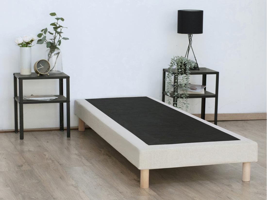 vente unique Sommier déco tapissier 90 x 190 cm - Beige - KOZANI de YSMÉE
