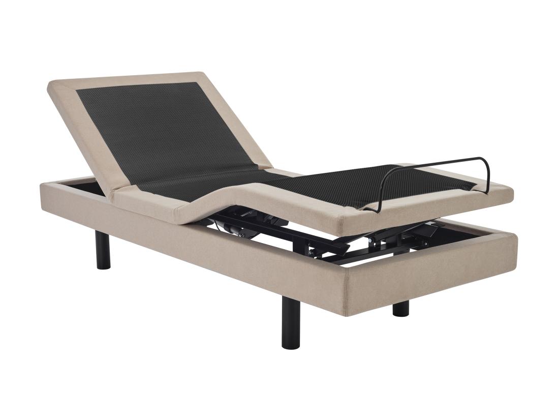 Vente Unique Sommier électrique De Relaxation Déco - 80 X 200 Cm - Tissu - Beige - ALPANA De YSMÉE