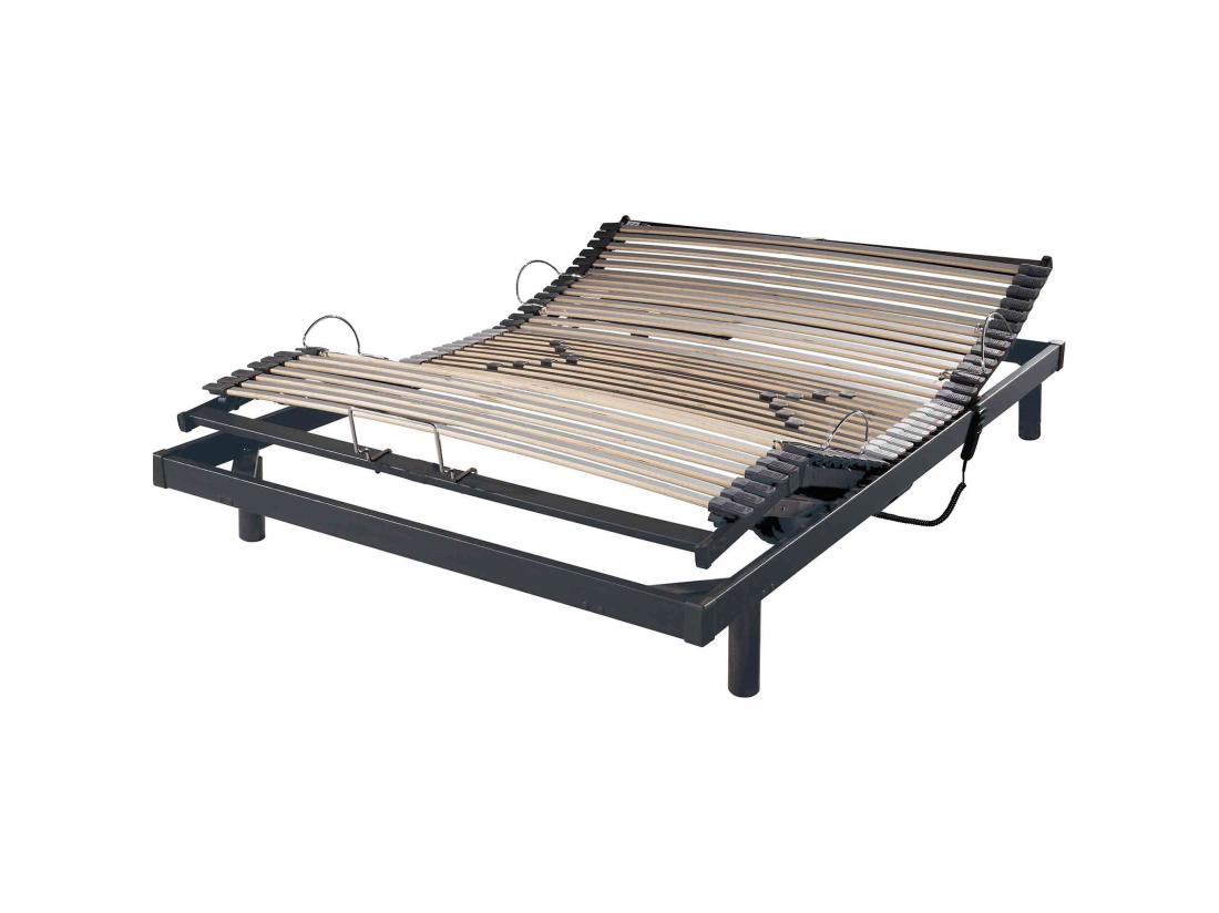 vente unique Sommier électrique de relaxation gris extra plat 120x190