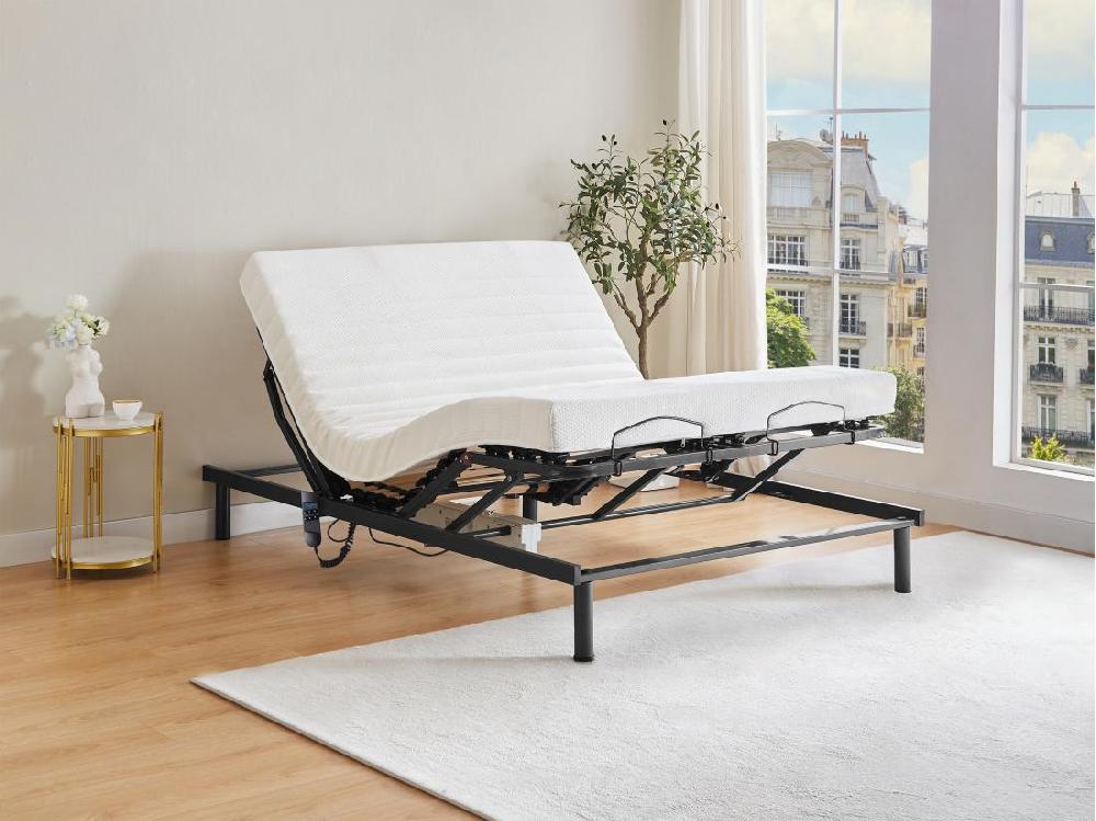 Vente Unique Sommier électrique De Relaxation Lattes 5 Plans De Couchage - 140 X 200 Cm - PANDINO De DREAMEA