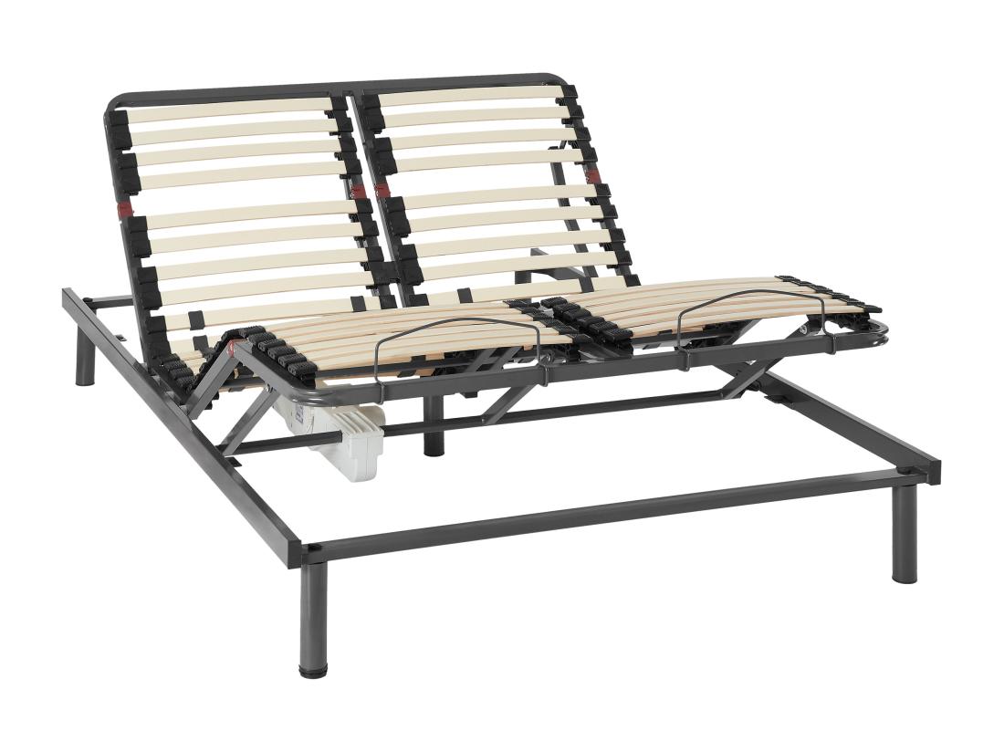 vente unique Sommier électrique de relaxation lattes 5 plans de couchage - 140 x 200 cm - PANDINO de DREAMEA