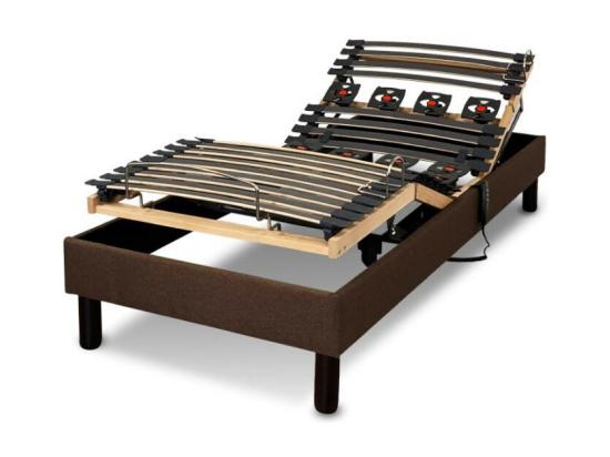vente unique Sommier electrique Essenzia Zen EMOTION MARRON 90x200 Lattes et Plots