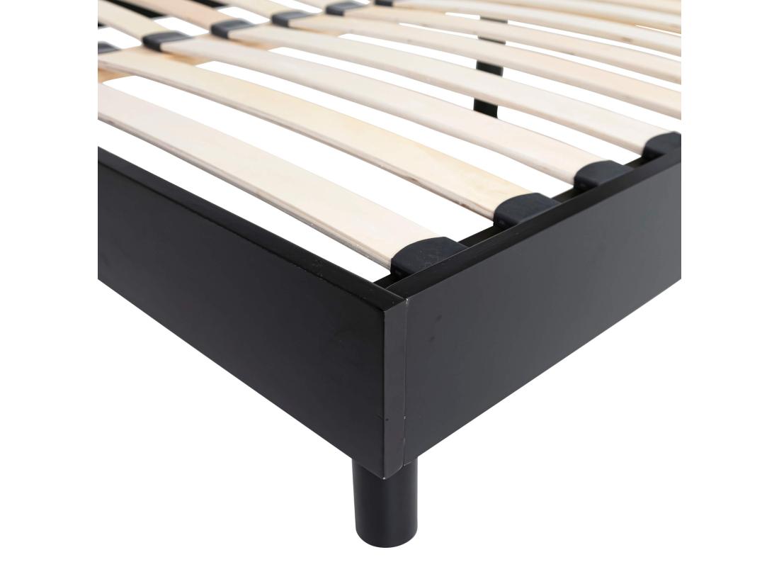 Vente Unique Sommier Kit En Bois Massif Noir 160x200