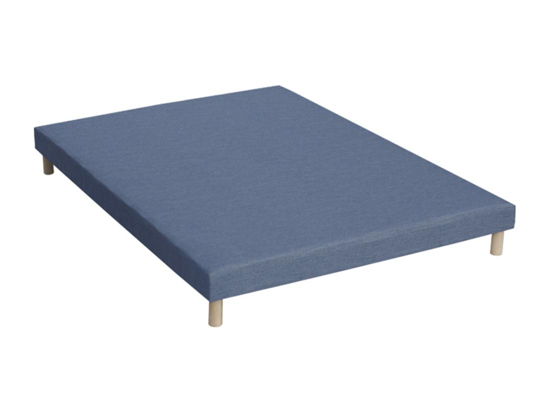 vente unique Sommier tapissier à lattes bleu denim made in France Dimensions - 140 x 190 cm