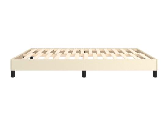 Vente Unique Sommier Tapissier Crème 160x200 Cm Similicuir