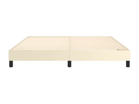 vente unique Sommier tapissier Crème 160x200 cm Similicuir