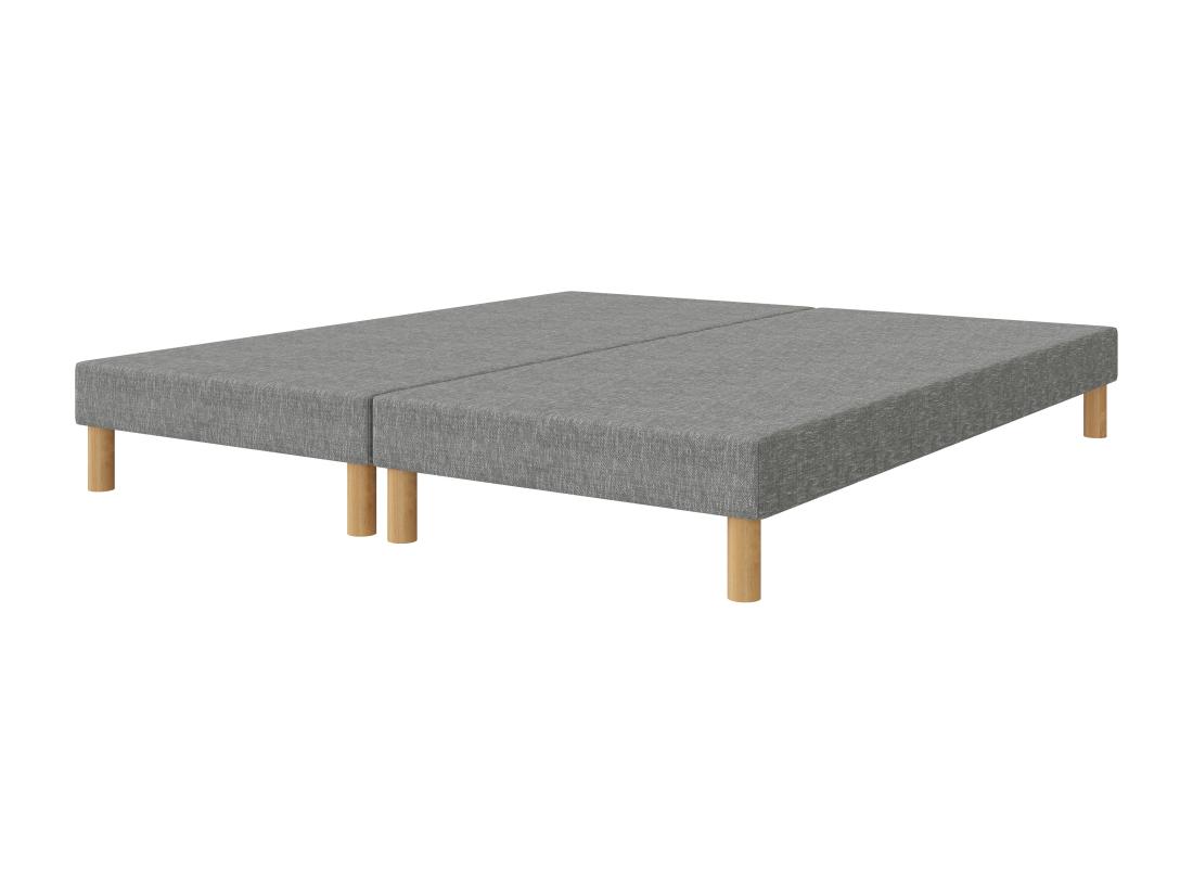 Vente Unique Sommier Tapissier Gris 160x200 (2x80x200) + Jeu De Pied Offert