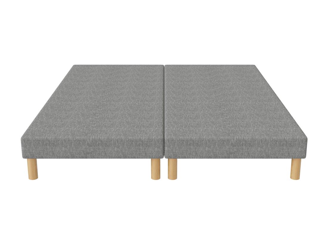 Vente Unique Sommier Tapissier Gris 160x200 (2x80x200) + Jeu De Pied Offert