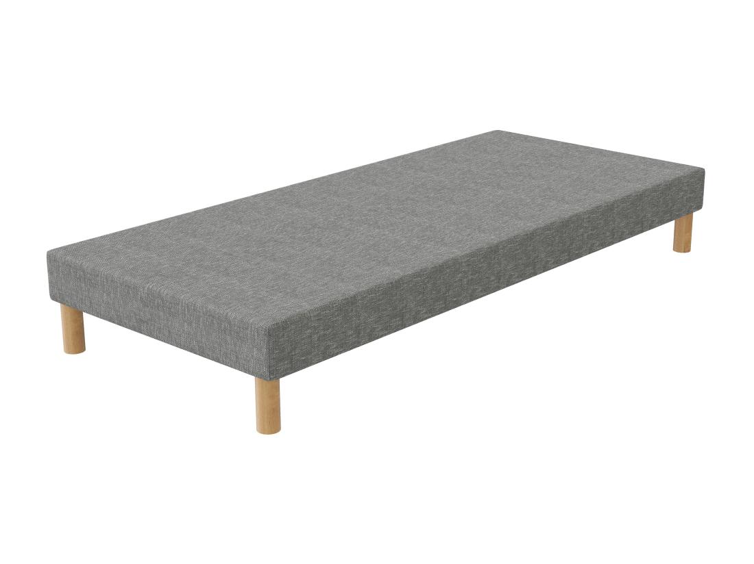vente unique Sommier tapissier gris 80x190 + jeu de pied offert